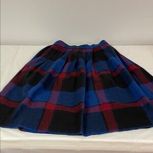 Vintage Southern Lady A-Line Skirt - Black, Blue, and Red Plaid Size 9/10